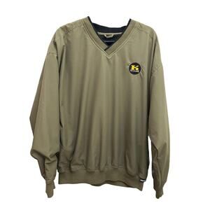 Men's LA Loving Windbreaker Jacket Olive Green Pullover Golf Mesh Lined Logo L